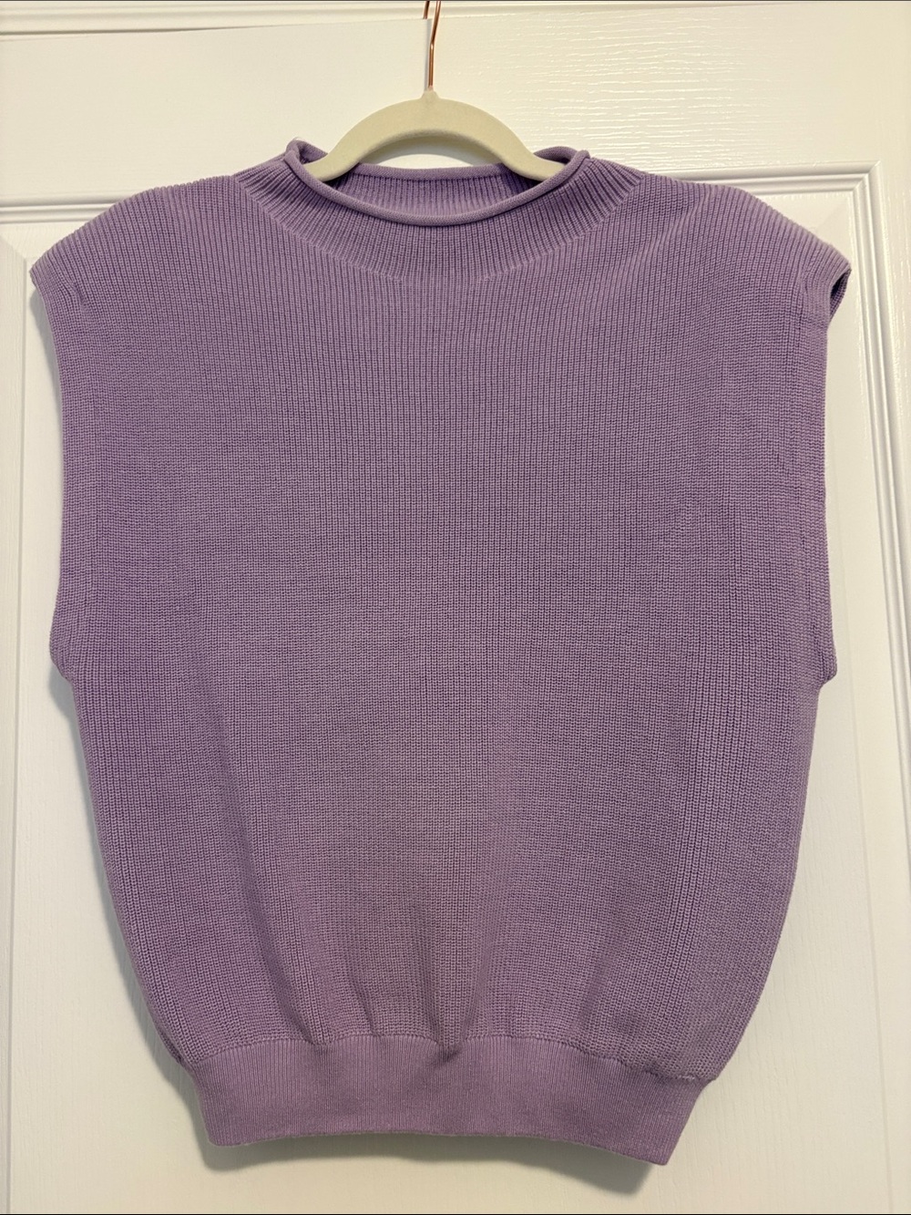 Ellison Lavender Knit Sleeveless Mock Neck Top